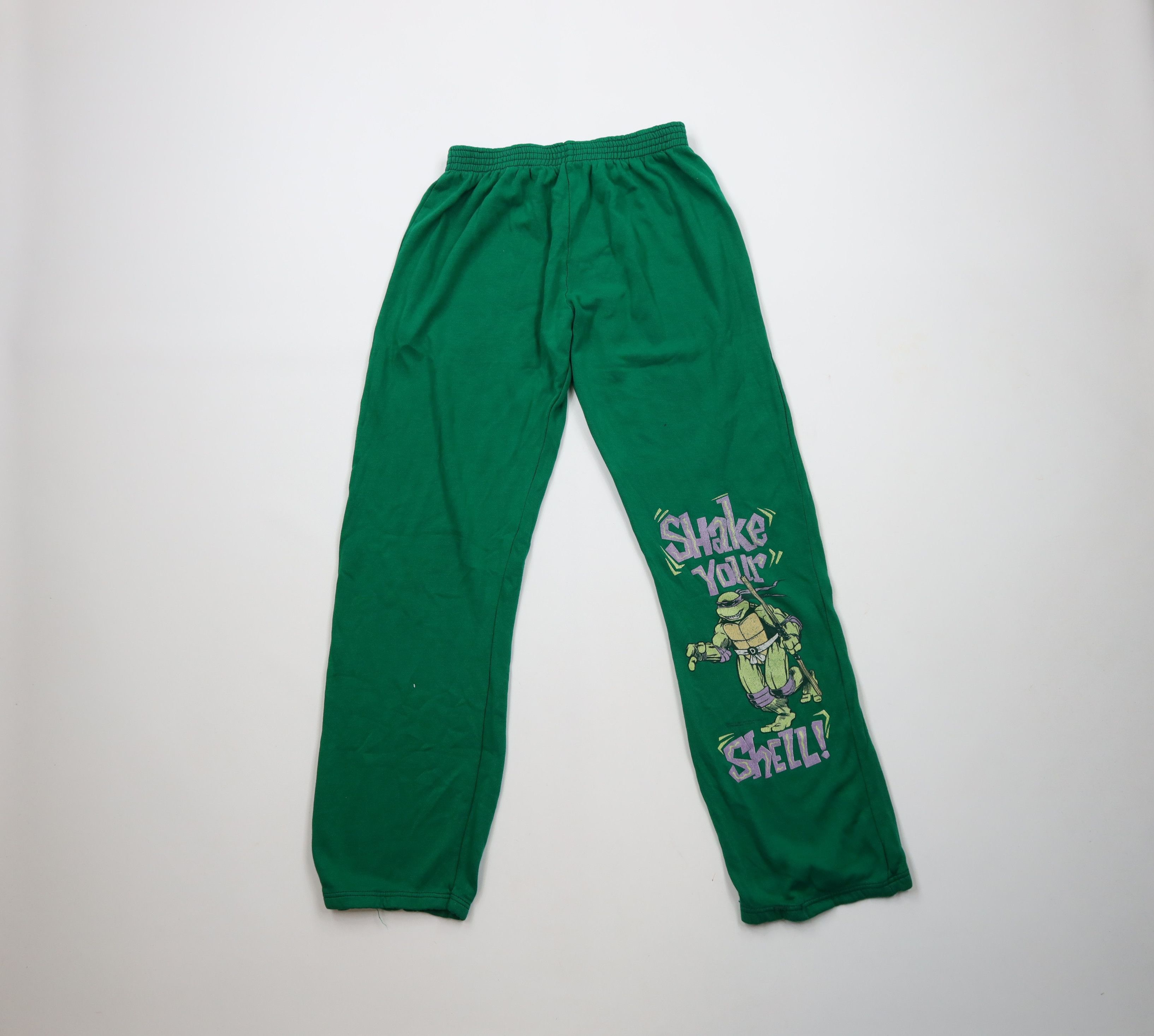 Vintage Vintage 90s Teenage Mutant Ninja Turtles Sweatpants Green Size US 32 / EU 48 - 1 Thumbnail