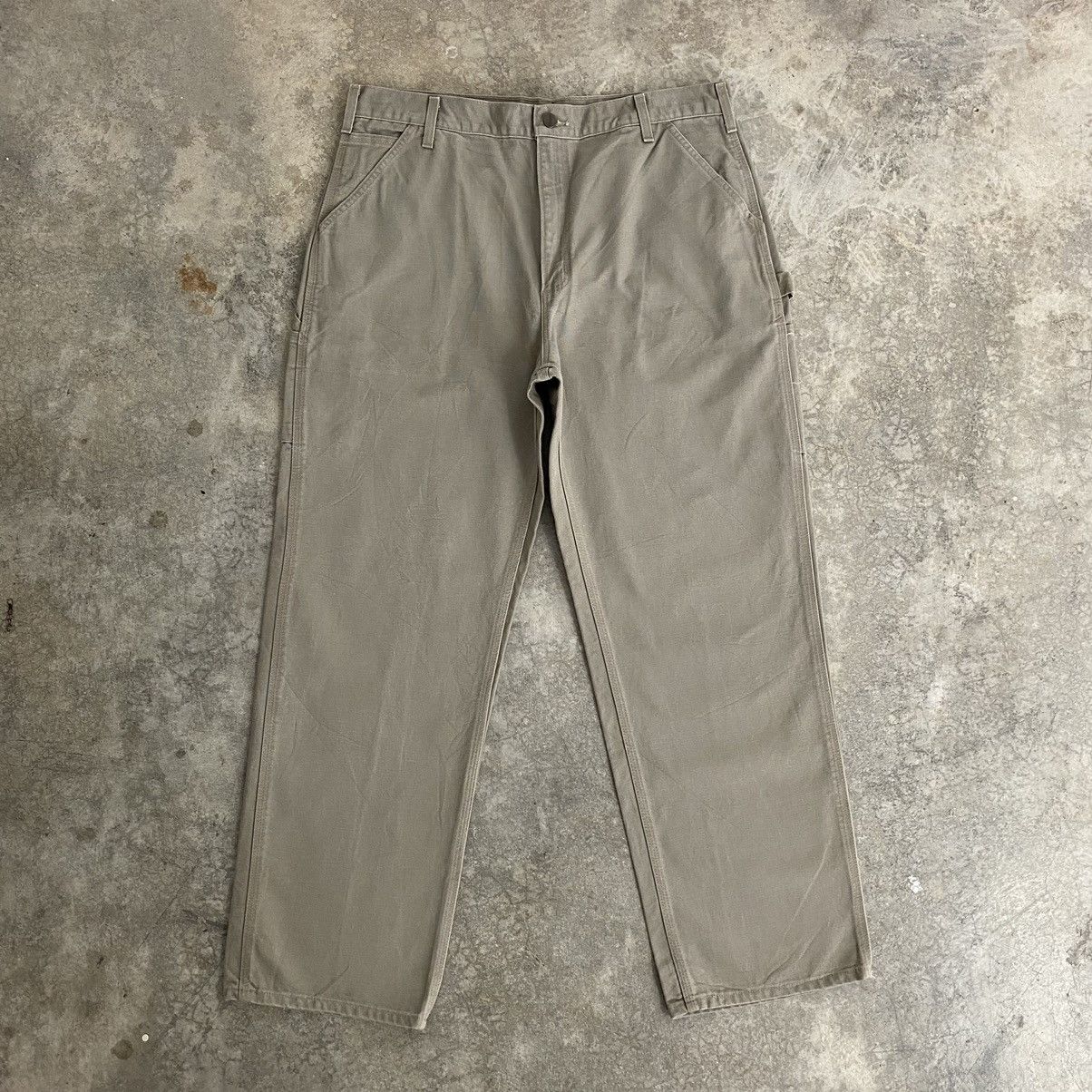 Carhartt × Vintage Vintage Carhartt Desert Grey Carpenter Workwear Pants Size US 38 / EU 54 - 3 Thumbnail