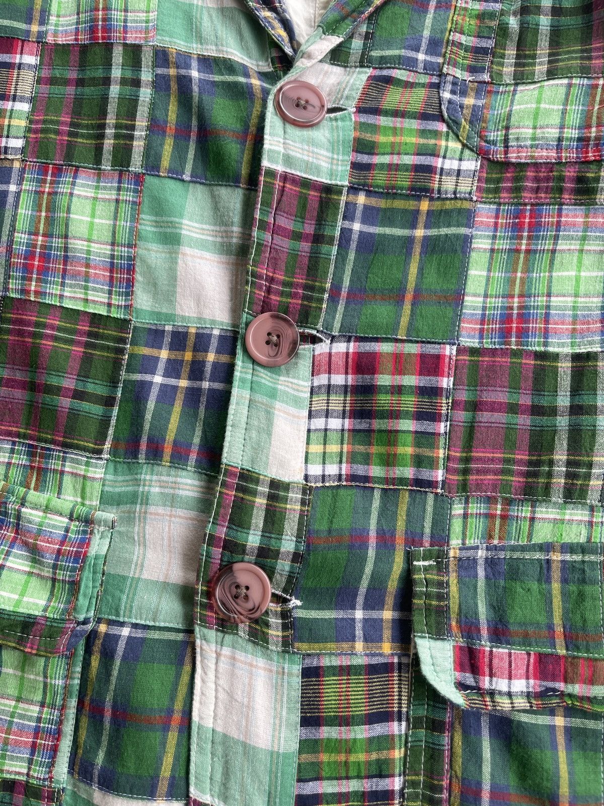 Japanese Brand Multicolor Green Tartan Patchwork Jacket coat Size US M / EU 48-50 / 2 - 11 Thumbnail
