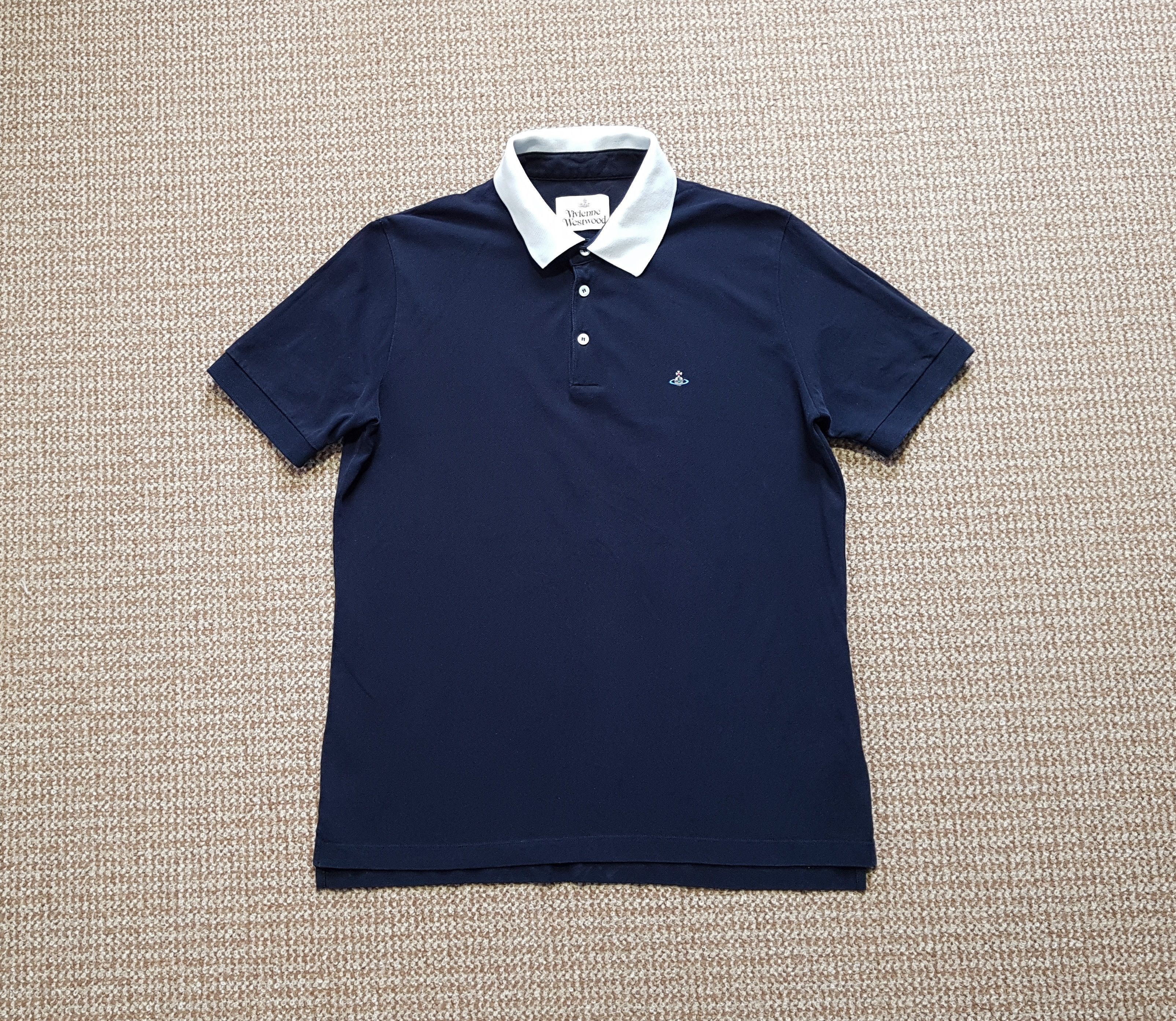 Vivienne Westwood Vivienne Westwood Classic Polo Shirt Navy Slim Fit sz XL Size US XL / EU 56 / 4 - 1 Thumbnail