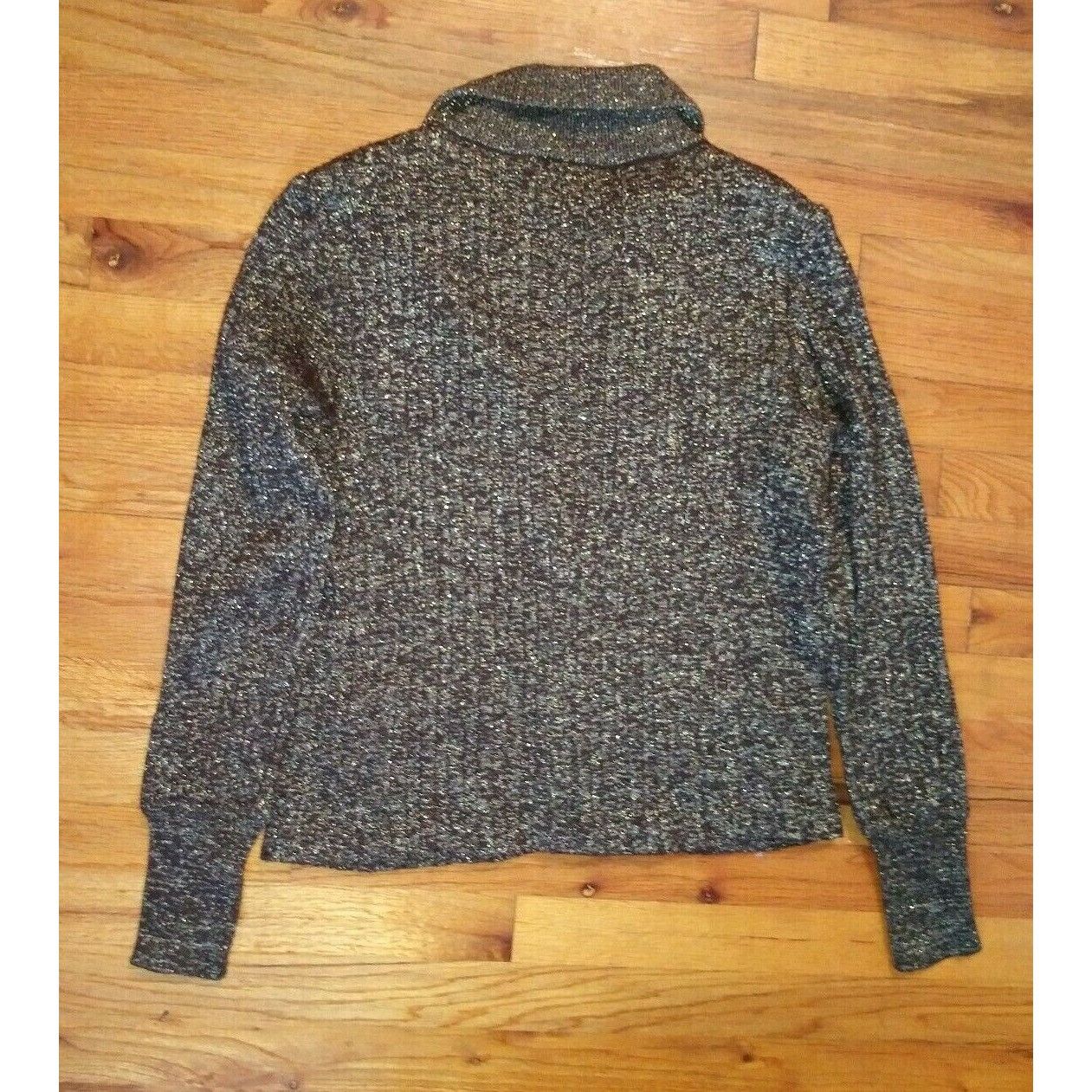 Designer Womens CACHE SWEATER Cardigan Sz L Brown Sparkle Button-up P Size L / US 10 / IT 46 - 3 Thumbnail