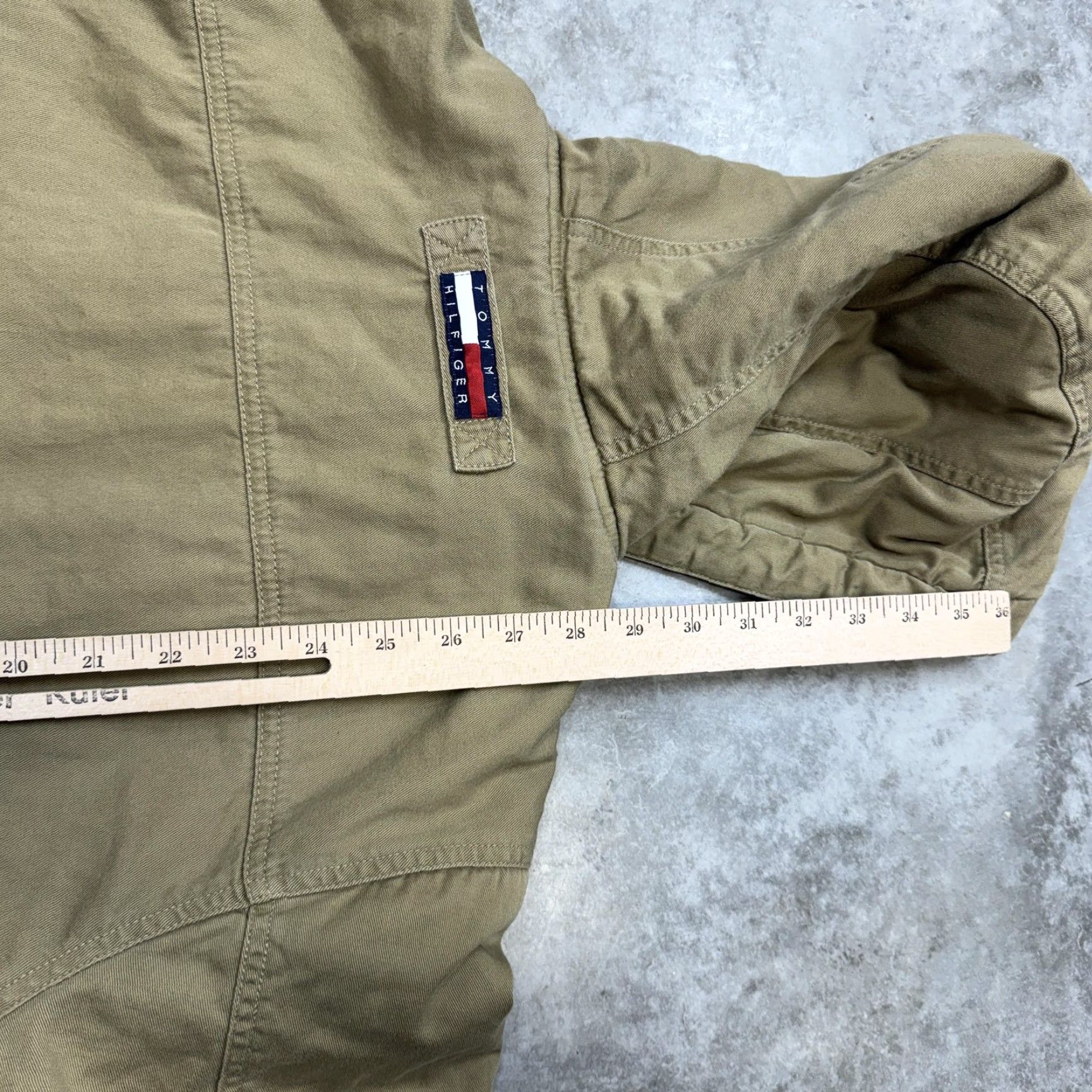 Tommy Hilfiger VINTAGE Tommy Hilfiger Coat Mens Large Beige Canvas Hooded Fleece Parka 90s Size US L / EU 52-54 / 3 - 7 Thumbnail