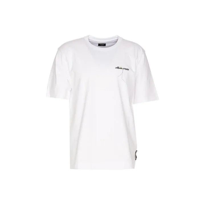 Fendi Fendi White Loose Fit Short Sleeve T-Shirt 0079 Size US M / EU 48-50 / 2 - 1 Thumbnail