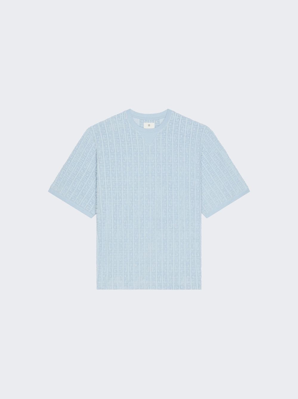 o1srvl11e0625 Towelling Short Sleeve T-Shirt in Sky Blue