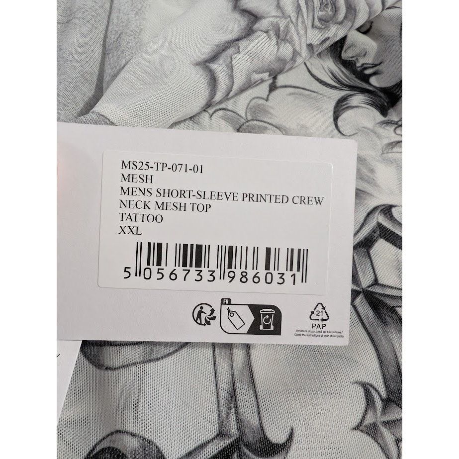 Casablanca o1rshd1 DUP / Printed Crewneck Short Sleeve Mesh Top Tattoo Size US XXL / EU 58 / 5 - 13 Thumbnail
