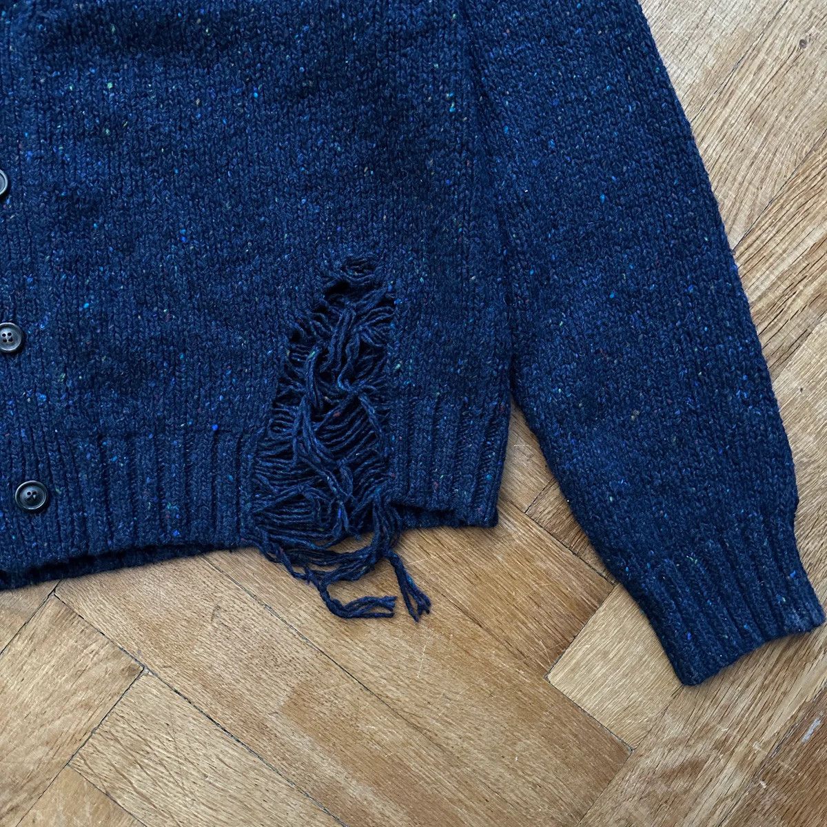 Maison Margiela FW20 Navy Multicolor Destroyed Cardigan Size US S / EU 44-46 / 1 - 7 Thumbnail