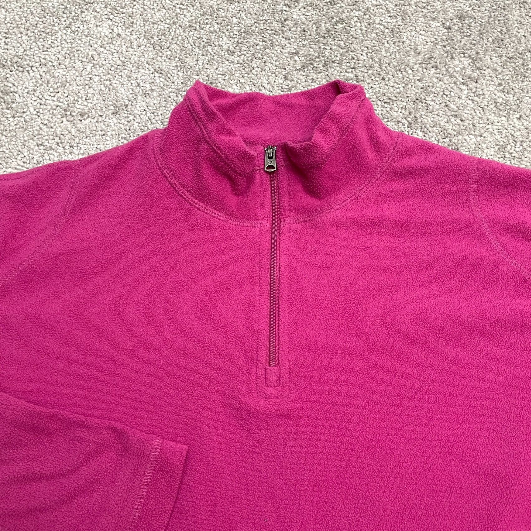 Pinko Columbia Jacket Womens XL Pink 1/4 Zip Fleece Lightweight Outdoor Hiking Shirt casual athletic Size XL / US 12-14 / IT 48-50 - 3 Thumbnail