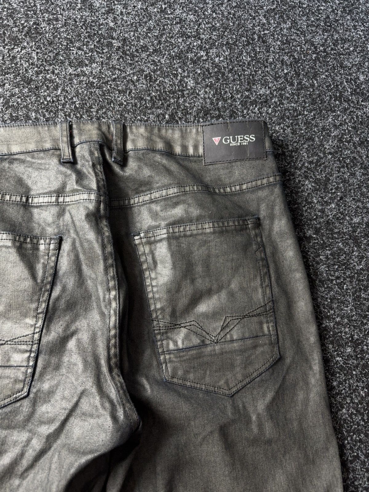 Guess Avant Garde Guess Y2K Opium Emo Punk Rock Waxed style pants Size US 34 / EU 50 - 17 Thumbnail