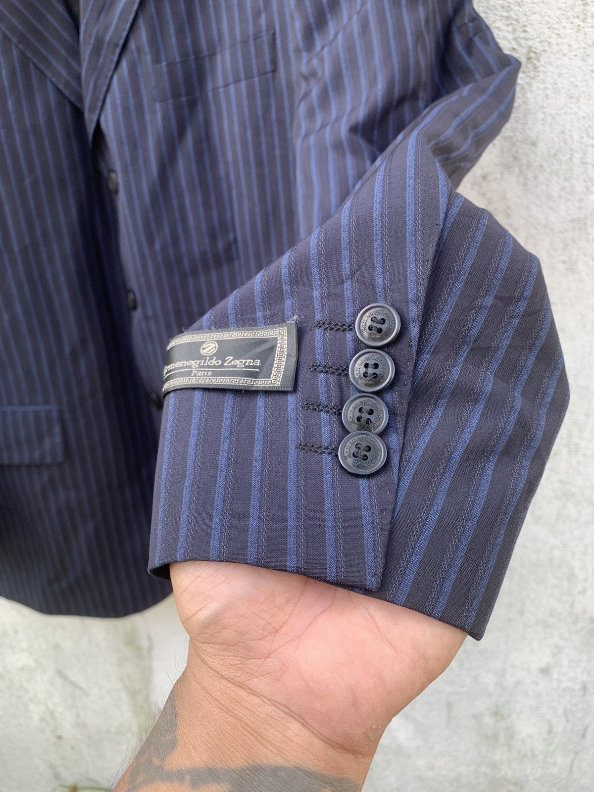 Z Zegna Ermenegildo Zegna Suit Blazer 50 Wool Striped Size 50R - 3 Thumbnail