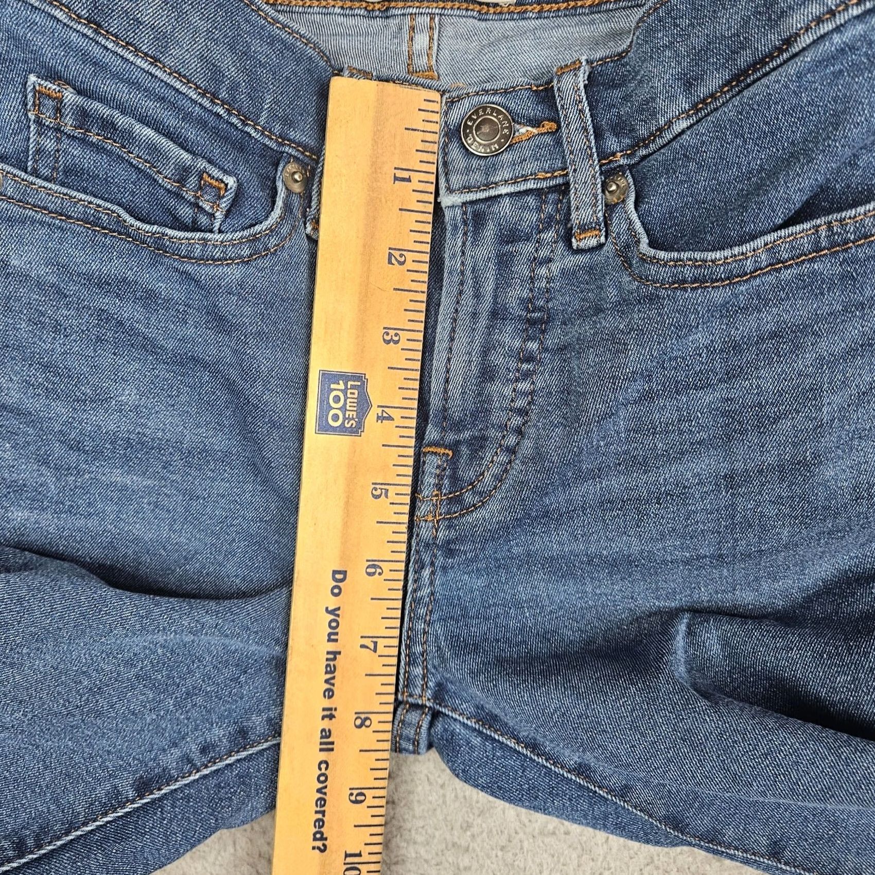 Everlane Everlane Jeans Ankle Regular 25 Blue Denim Cotton Polyester Spandex Women's Casual Slim Fit Mid Rise VINTAGE? Wait not vintage not needed Size 42" / US 20 - 4 Thumbnail