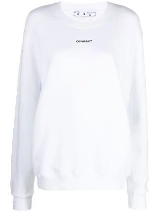 Off-White o1gr1nt0125 Flower Arrow Crewneck Sweatshirt in White Size XXS / US 00 / IT 34 - 1 Thumbnail