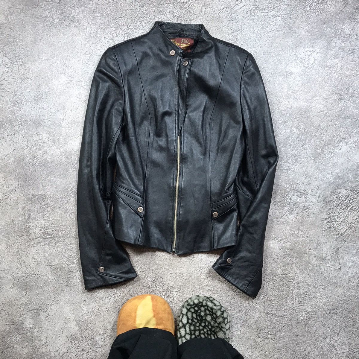 Vintage Vintage 90s Black Moto Leather Jacket Streetwear Y2K Logo M Size M / US 6-8 / IT 42-44 - 1 Thumbnail