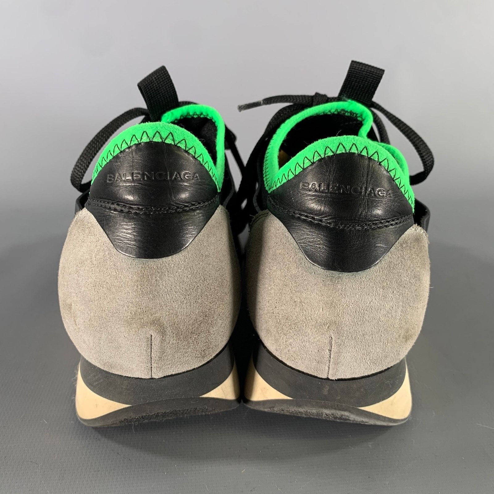 Balenciaga BALENCIAGA Size 7 Black Green Mixed Patterns Runner Sneakers Size US 7 / IT 37 - 3 Thumbnail