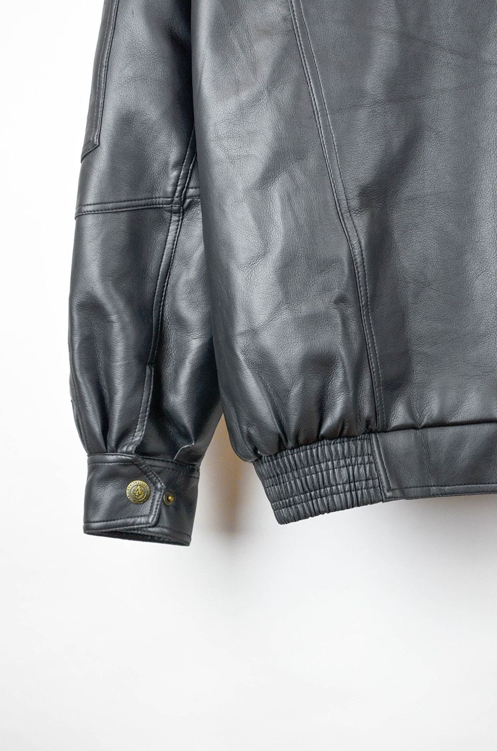 Vintage Vintage Faux Leather Bomber Jacket Oversized Black - 2XL Size US XXL / EU 58 / 5 - 4 Thumbnail