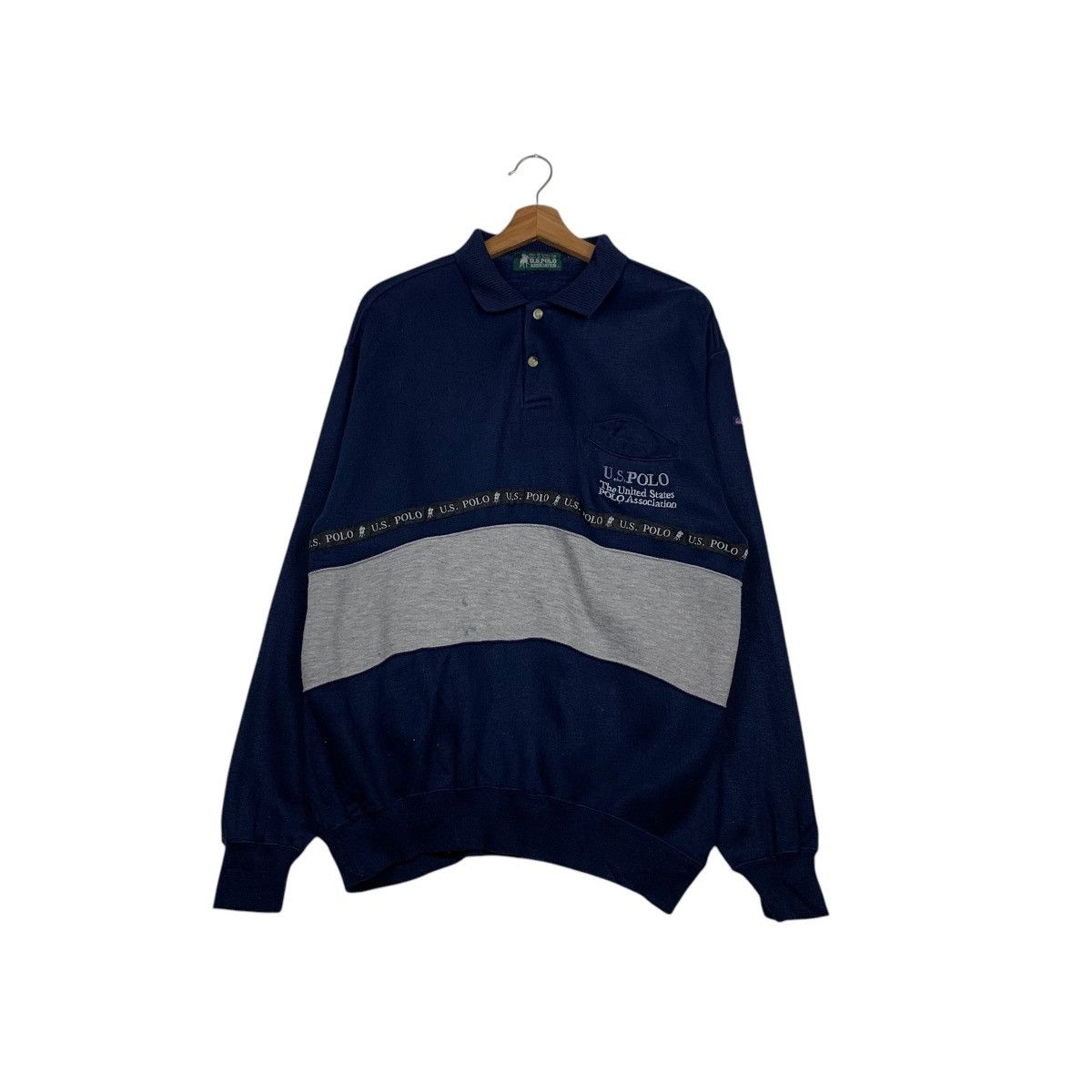 Japanese Brand U.S. POLO ASSOCIATION Colorblock Pullover Jumper #2204-C97 Size US L / EU 52-54 / 3 - 1 Thumbnail