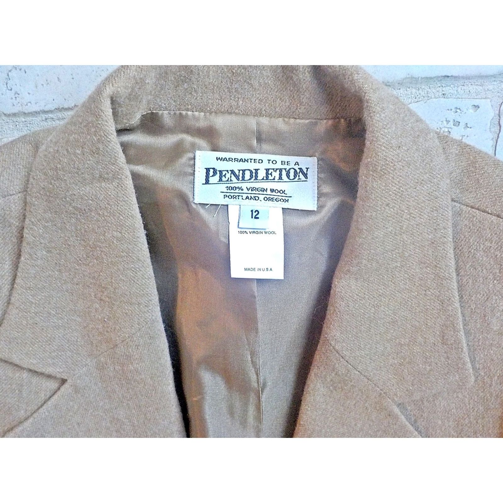 Pendleton VTG PENDLETON 3 Piece Pant & Skirt Suit Tan 100% Virgin Wool Size 12 Womens Blazer Coat Pants Skirt Set Size 34" / US 12 / IT 48 - 5 Thumbnail