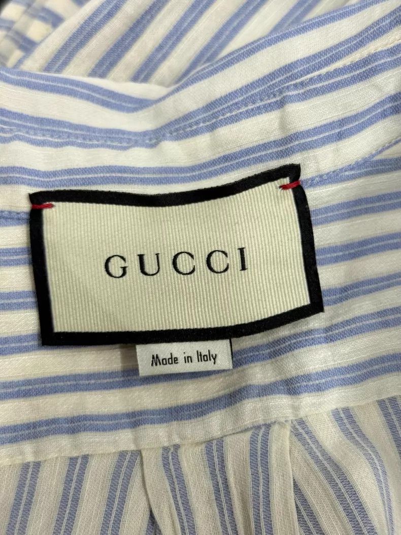 Gucci Gucci Blue and white color-block striped shirt Size M / US 6-8 / IT 42-44 - 4 Thumbnail