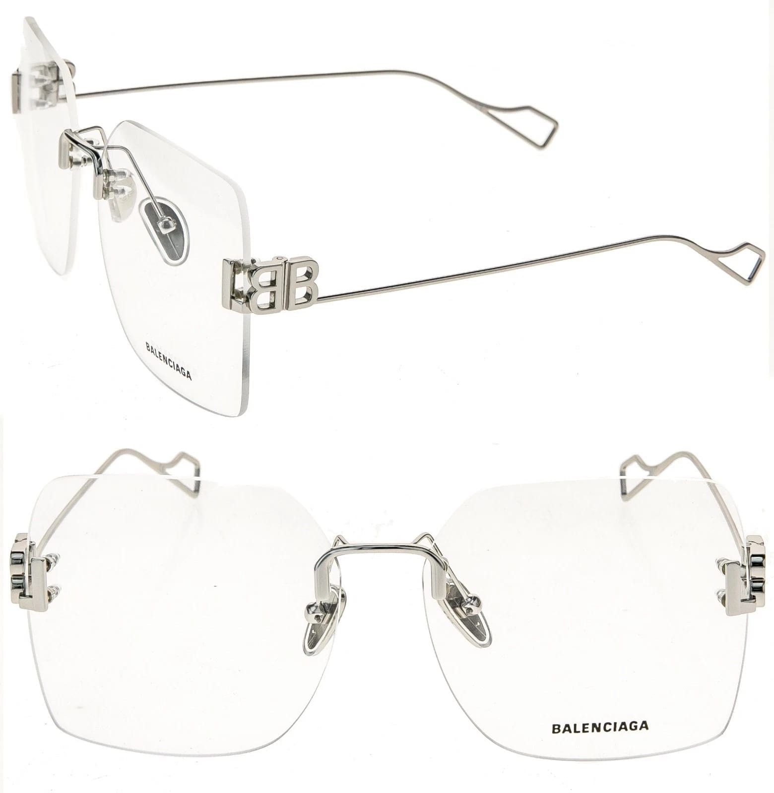 Balenciaga BALENCIAGA LOGO 0113 Silver Metal Retro Eyeglass BB0113O 002 Size ONE SIZE - 1 Thumbnail