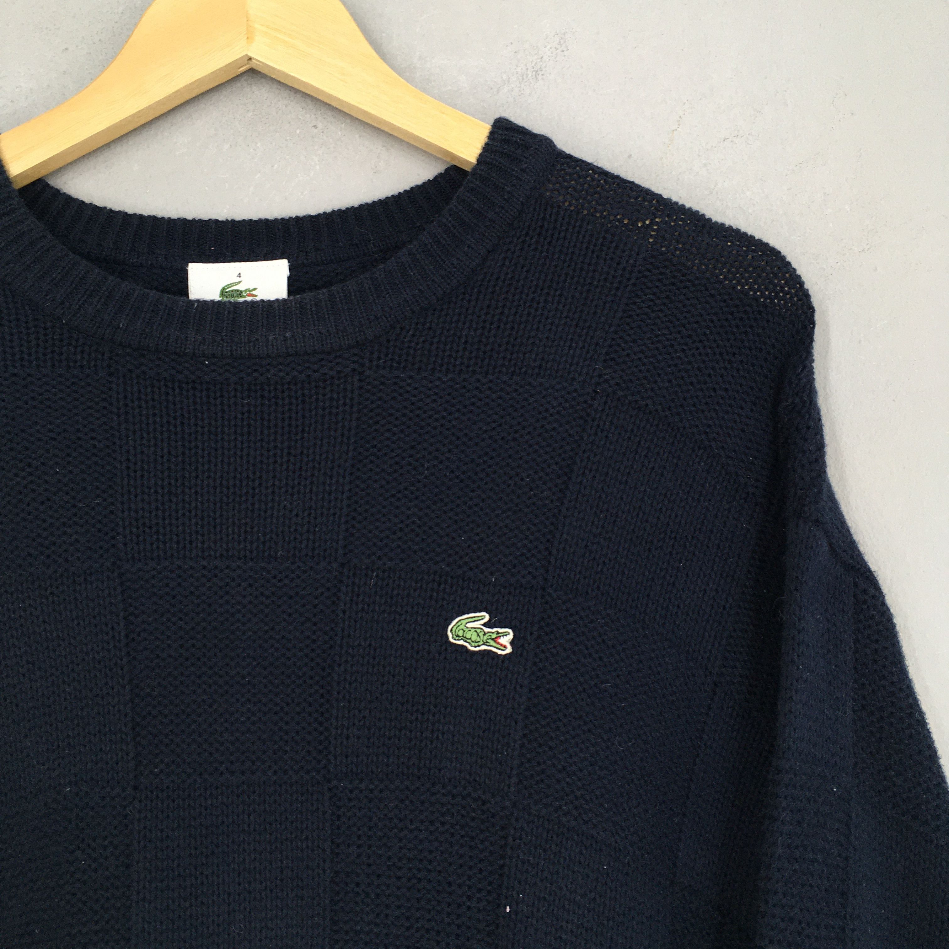 Lacoste Vintage 90s Lacoste Cotton Waffle-Knit Sweater Large Size US L / EU 52-54 / 3 - 2 Thumbnail