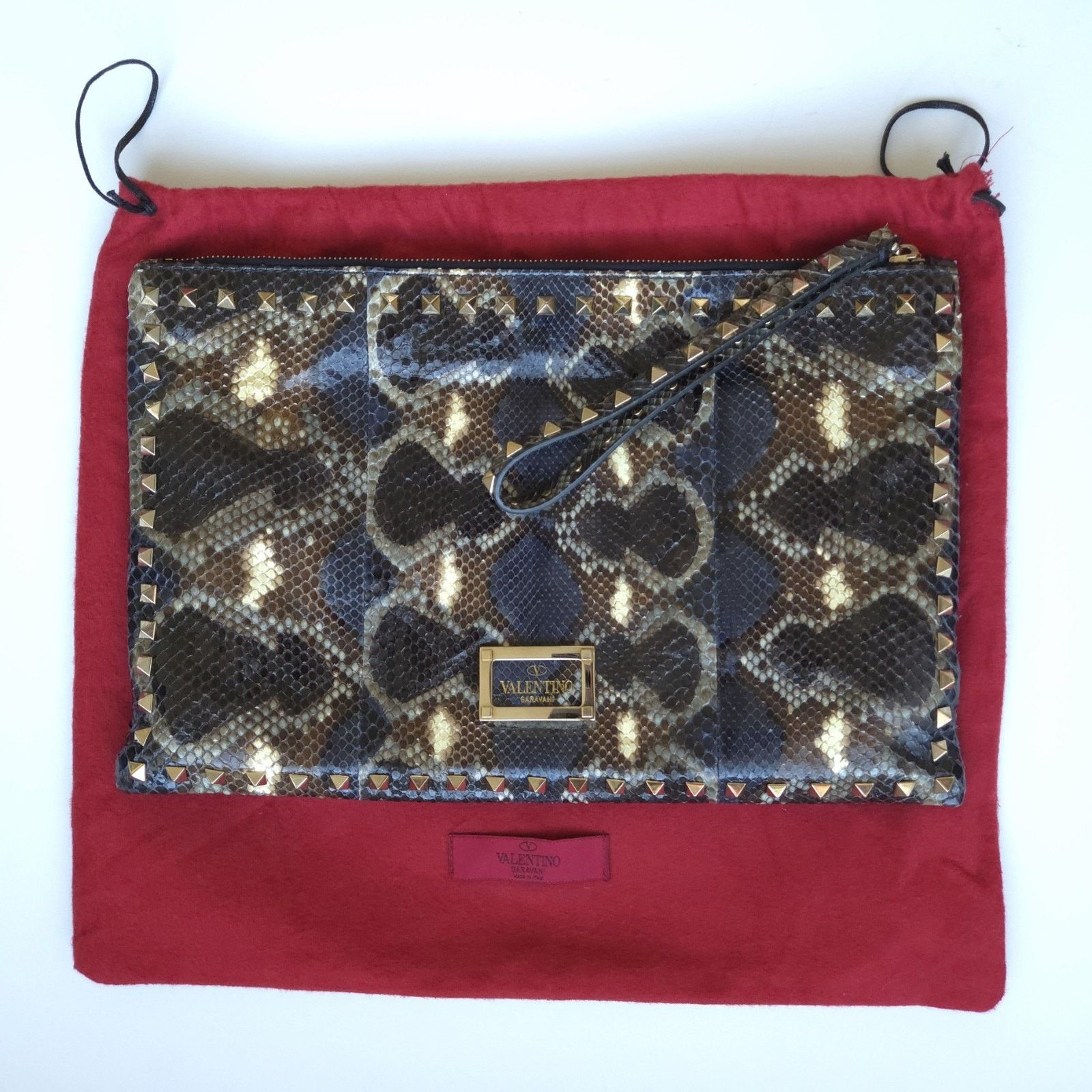 Valentino Valentino Multicolor Python Rockstud Clutch Size ONE SIZE - 8 Thumbnail