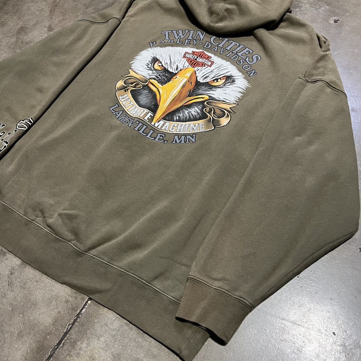 Harley Davidson Vintage Harley Davidson Zip Up Hoodie Sweatshirt Eagle 90s Size US XXL / EU 58 / 5 - 9 Thumbnail
