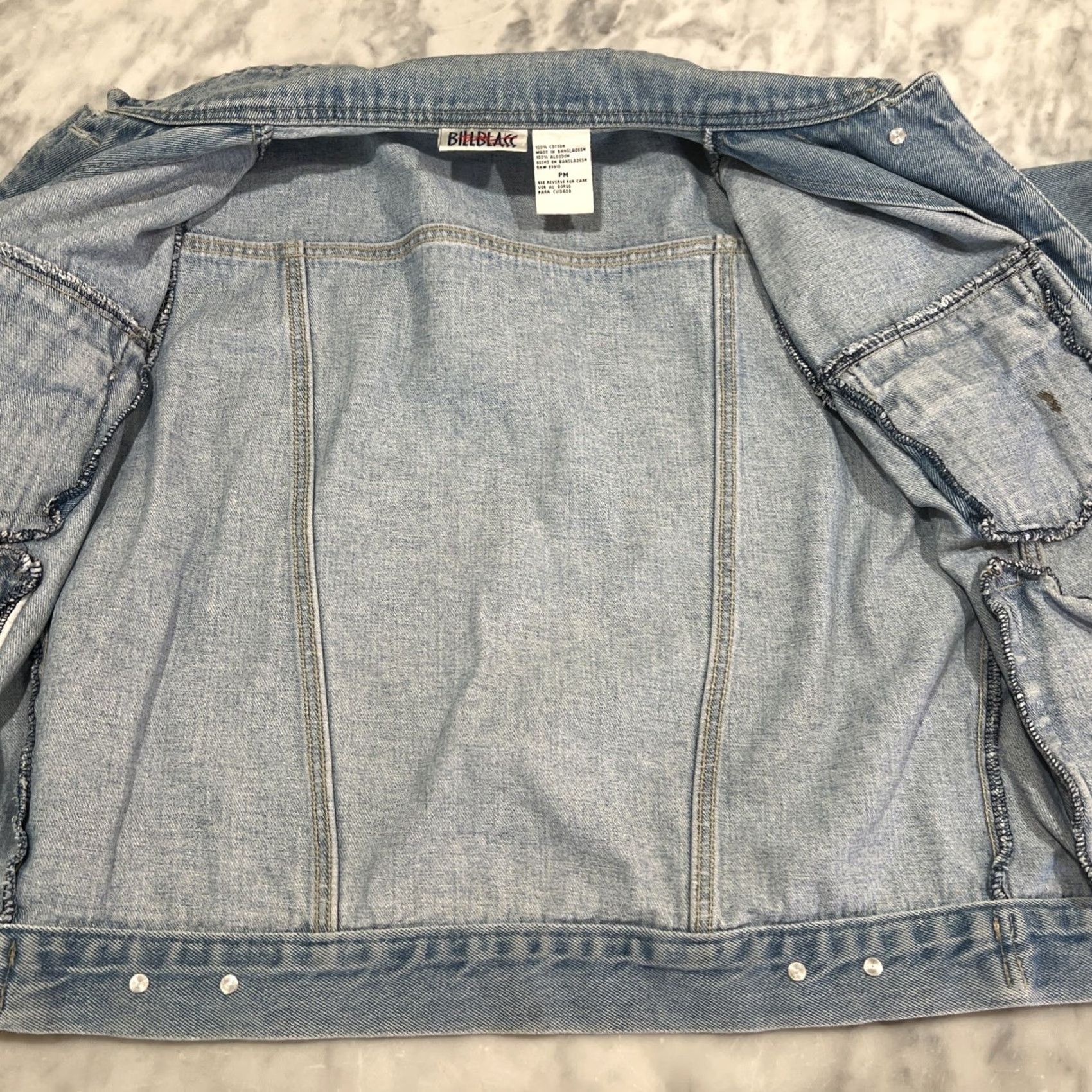 Bill Blass VINTAGE Bill Blass Denim Jacket Women’s PM Button pocket Collared Short Sleeve Motorcycle Jacket Bills Blass Blue Jean Size 32" / US 10 / IT 46 - 4 Thumbnail