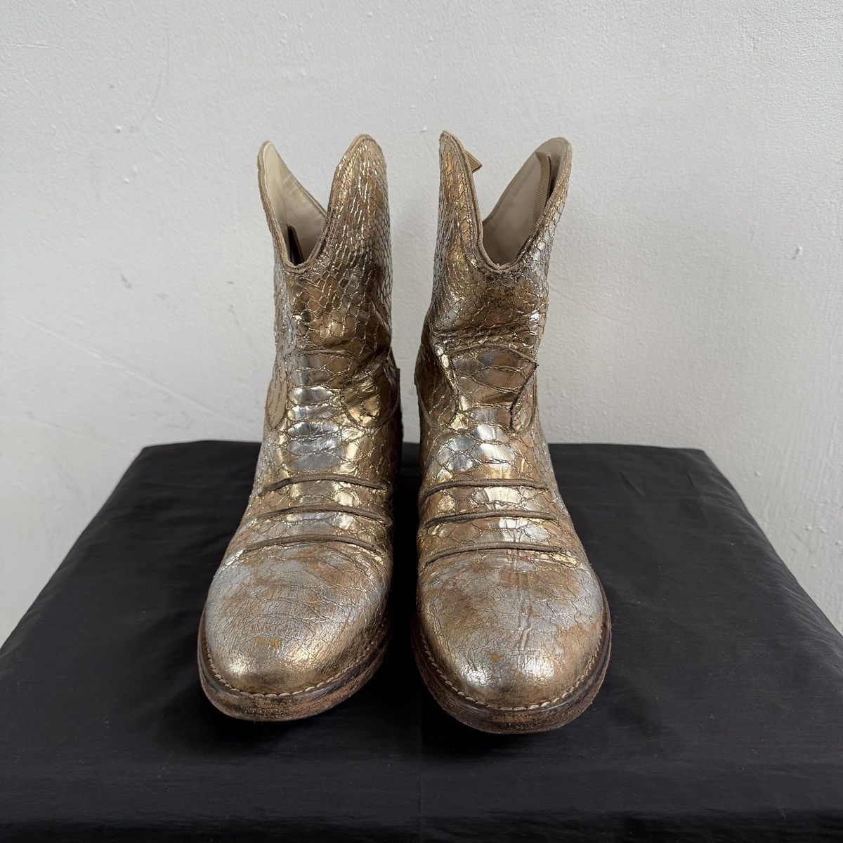 Other Vintage Manwood Vero Cuoio Gold Cowboy Boots Size US 7 / IT 37 - 4 Thumbnail