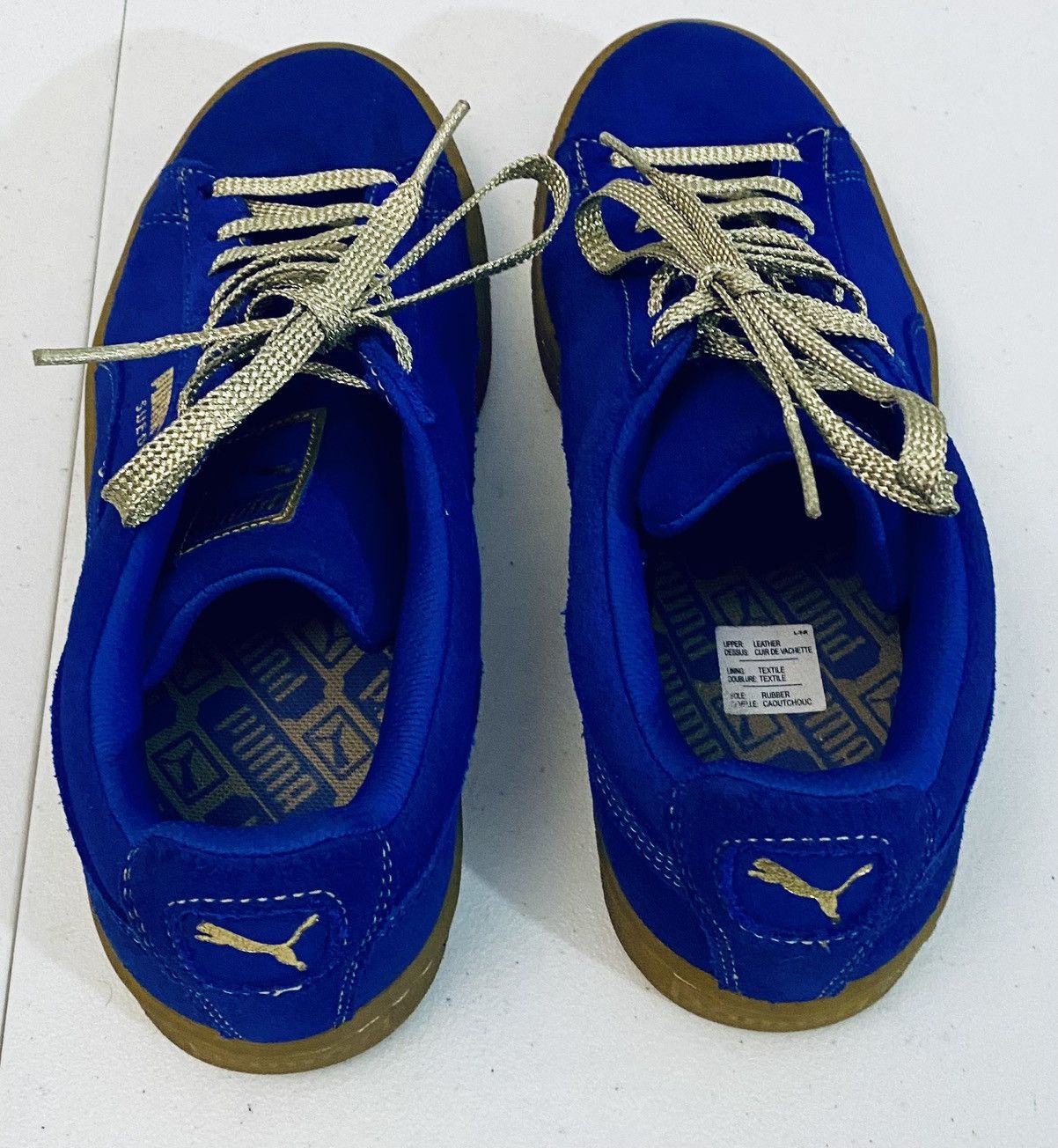 Puma Puma Suede Classic XXI Royal Blue Gum Sole Electric Gold New Size US 7.5 / EU 40-41 - 12 Thumbnail