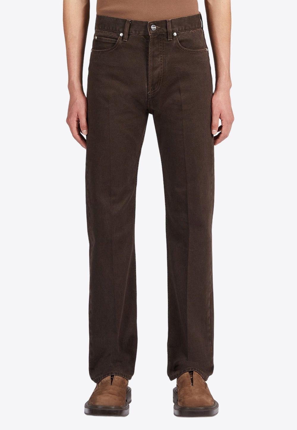 Salvatore Ferragamo $1.1K VALUE Washed Denim Jeans in Brown Size US 36 / EU 52 - 1 Thumbnail