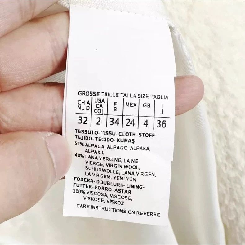 Max Mara White hooded wool coat