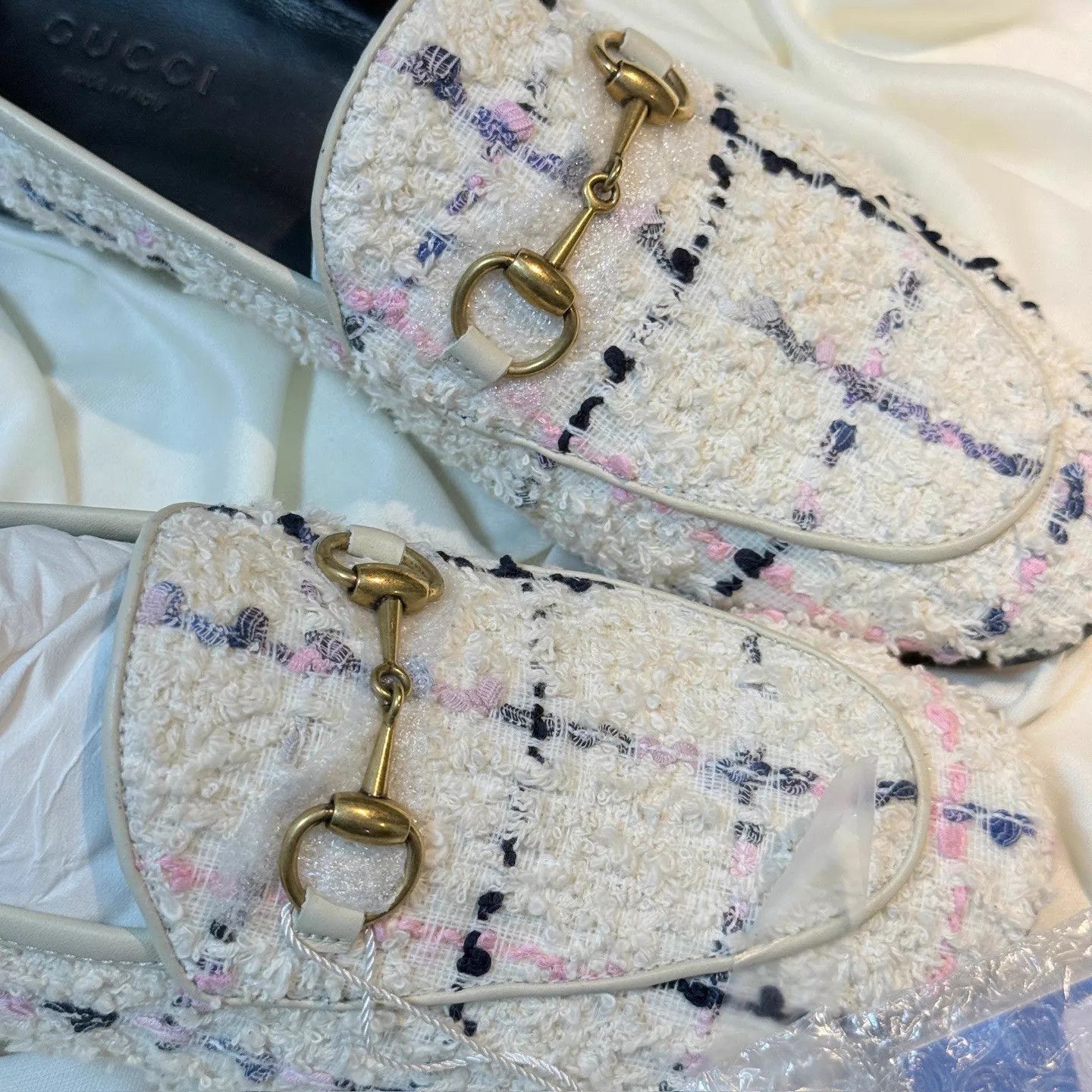 Gucci GUCCI Woven Horsebit White & Color LowHeel Shoes 35 Size US 4.5 / IT 34.5 - 8 Thumbnail