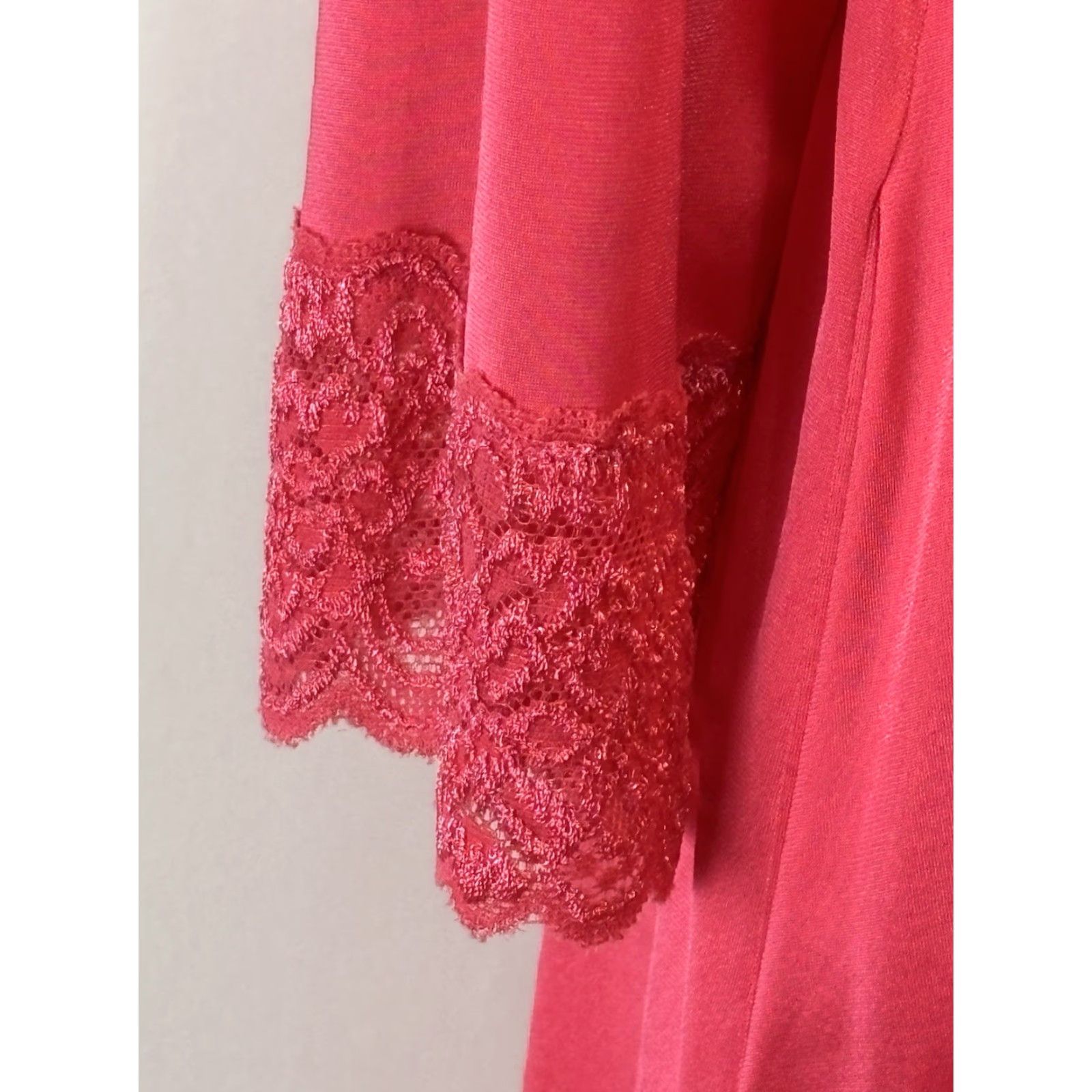 Vintage VINTAGE ShadowLine 1980s Long Nightgown Womens Size Small Pink Nylon Lounge USA Size ONE SIZE - 7 Thumbnail