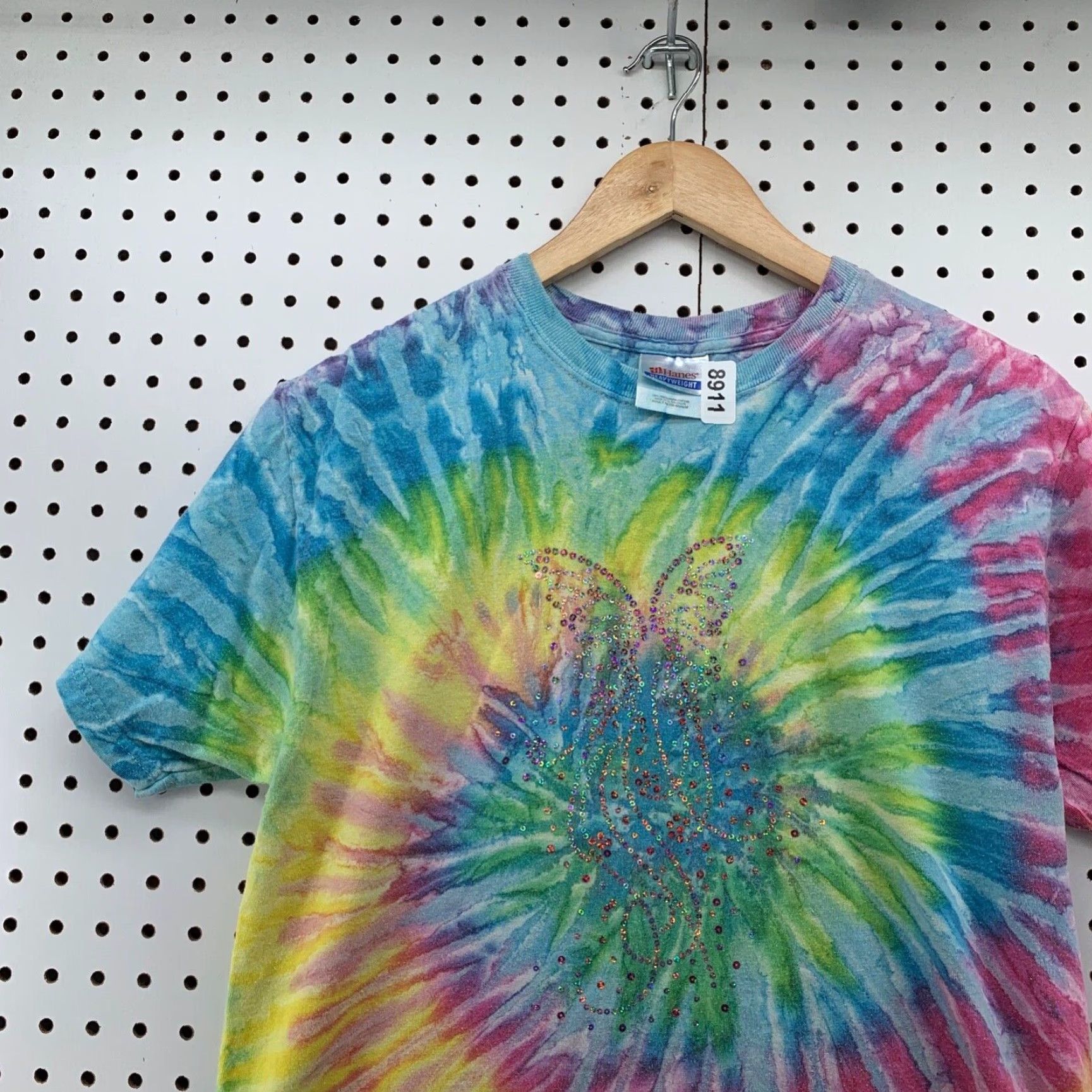Hanes VINTAGE Hanes Black Tie Dye Shirt Adult Medium Short Sleeve Hip Hop Hippie Mens Size M / US 6-8 / IT 42-44 - 4 Thumbnail