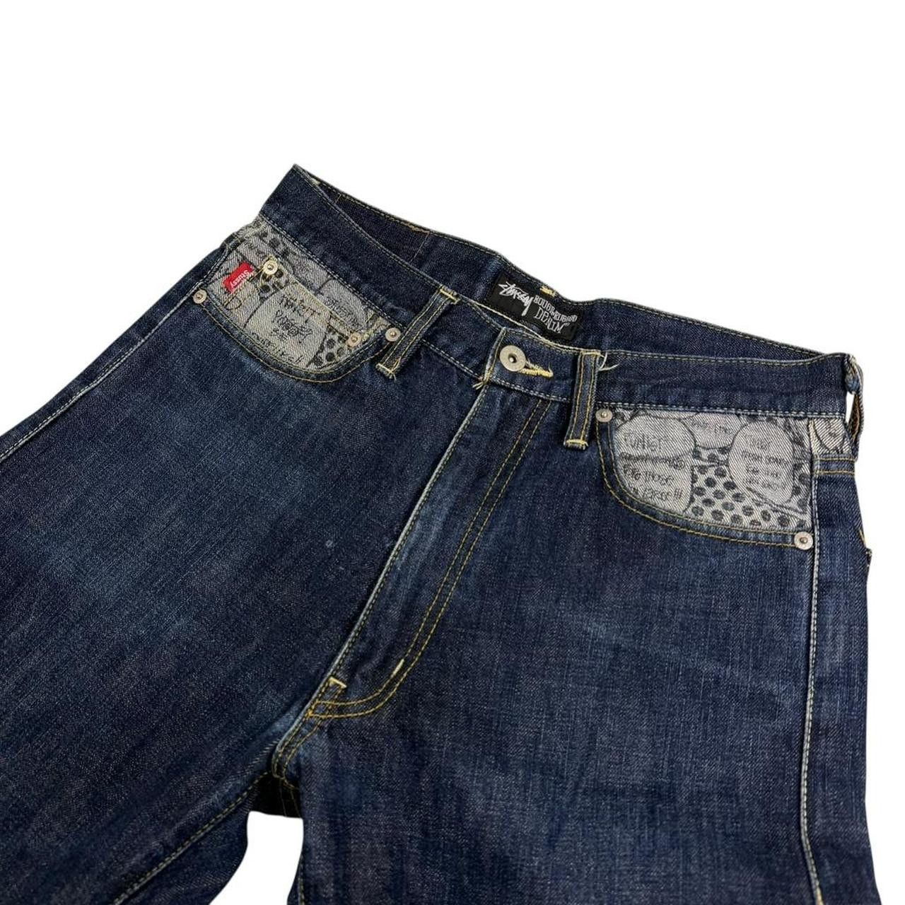 Stussy Vintage 2000s Stussy Rough Rugged Denim Comic Jeans Waist 31 Size US 31 - 5 Thumbnail