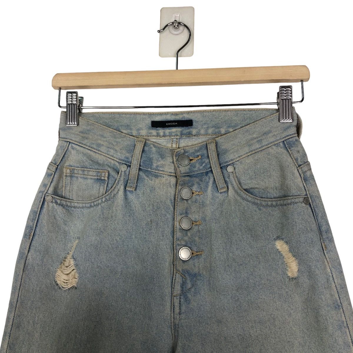 Japanese Brand DISTRESSED DENIM JEANS PUNK DESIGN EMODA JAPAN ISSEY MIYAKE Size US 26 / EU 42 - 16 Thumbnail