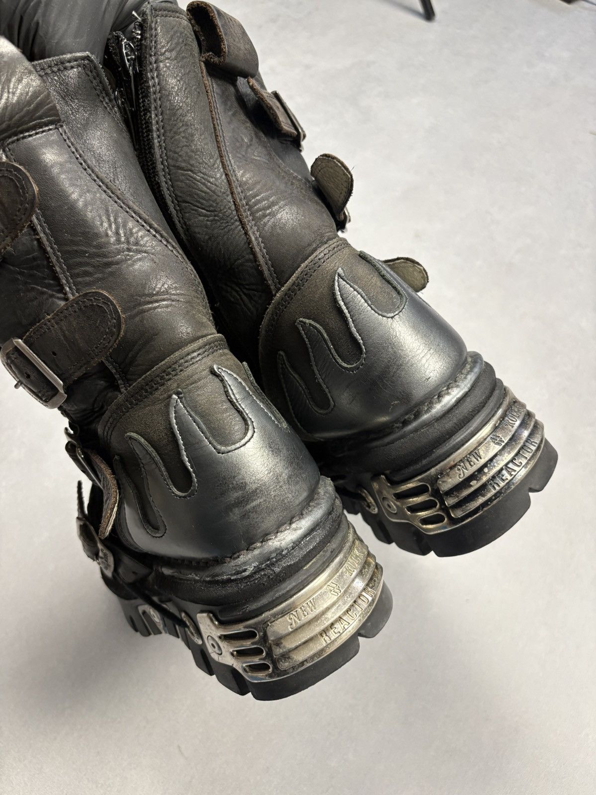 New Rock New Rock Reactor Boots Leather Flame Y2K Gothic Biker 41 Size US 8 / EU 41 - 3 Thumbnail