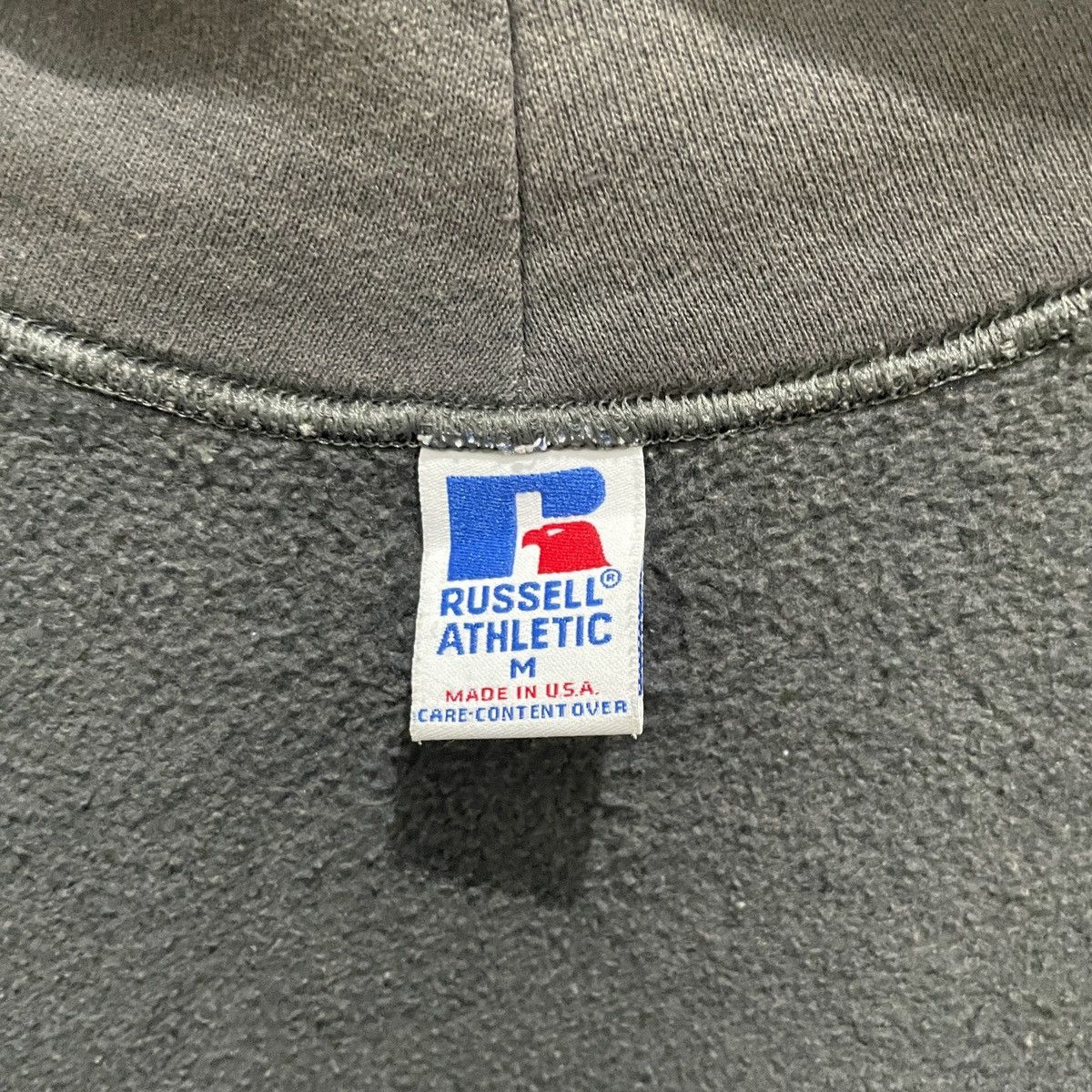 Russell Athletic Rare Vintage 90s Faded Slate Grey Russell Athletic Hoodie Size US M / EU 48-50 / 2 - 2 Thumbnail