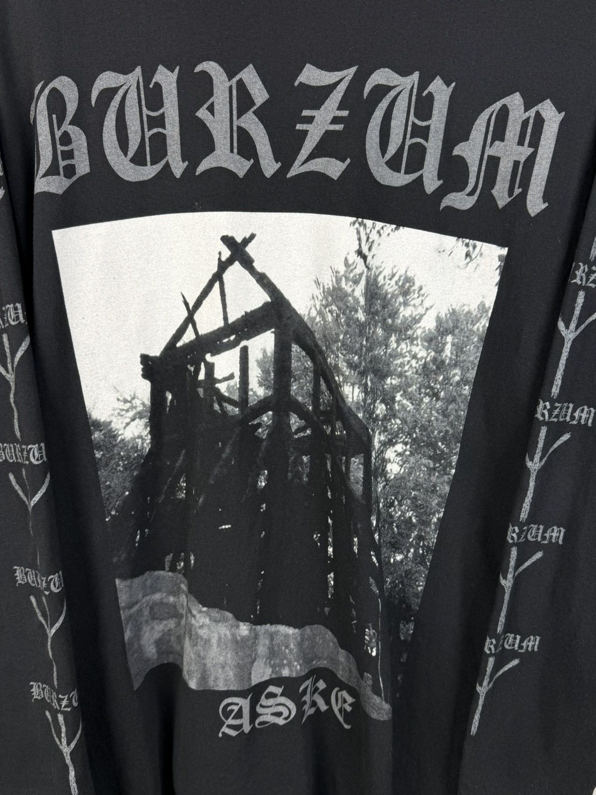 Band Tees Vintage Burzum Aske Black Metal Varg Long Sleeve Black ~XL Size US L / EU 52-54 / 3 - 2 Thumbnail