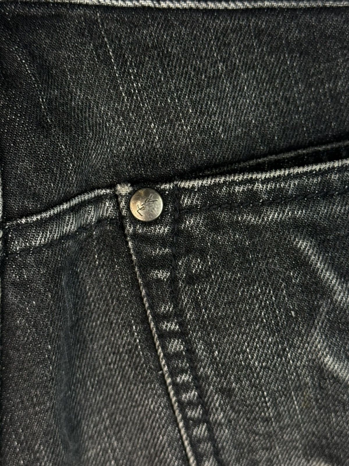 Yves Saint Laurent 2003 30x29 YSL Jeans Flare Denim Pants Black Rive Gauche Size US 30 / EU 46 - 19 Thumbnail