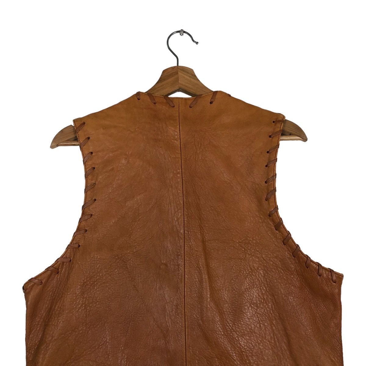 Genuine Leather 🔥Vintage Leather Biker Vest Jacket Daf Japan Issey Miyake Size US L / EU 52-54 / 3 - 9 Thumbnail