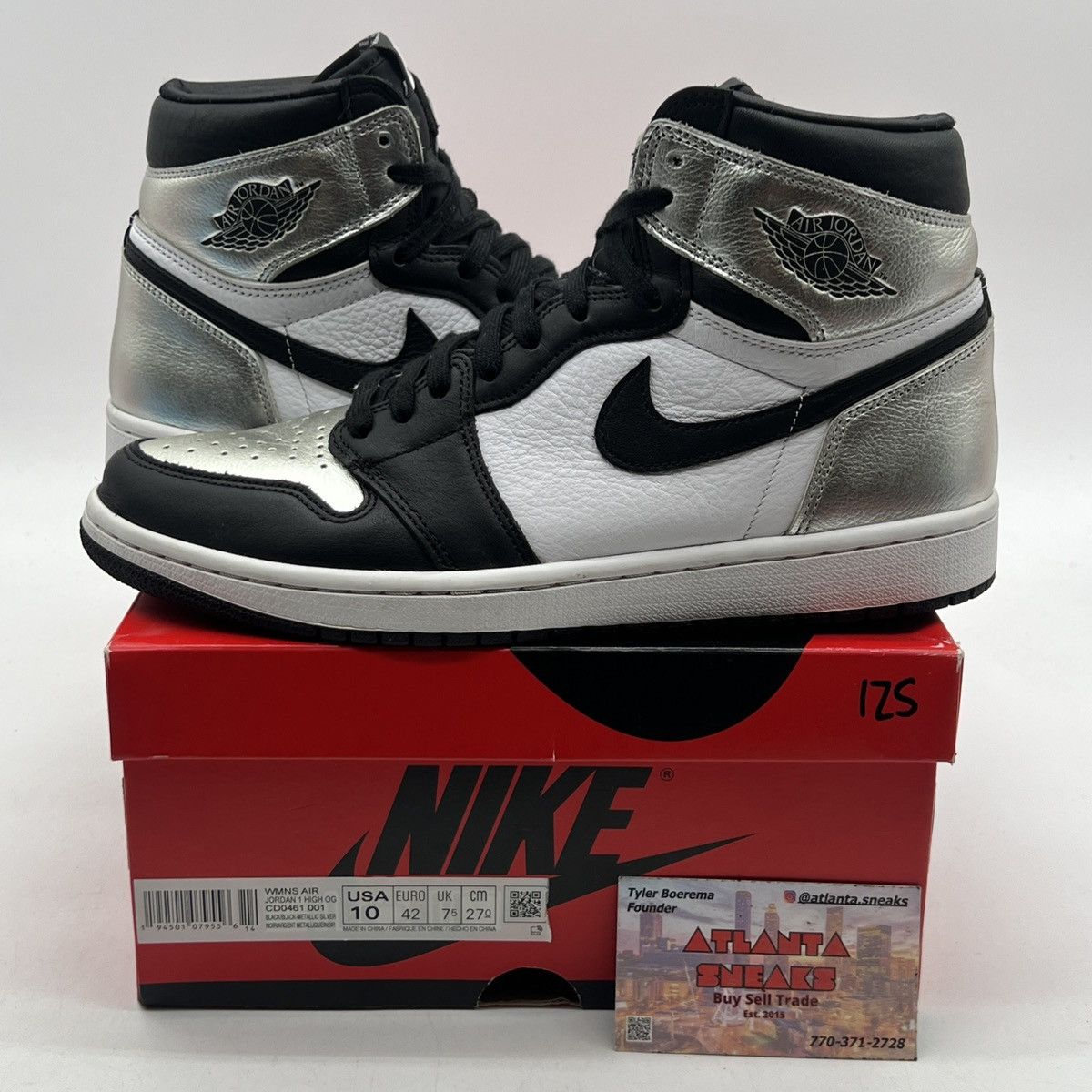 Nike Wmns air Jordan 1 high silver toe Size US 10 / EU 43 - 1 Thumbnail
