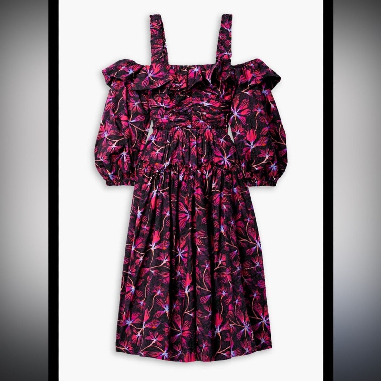 Ulla Johnson NWT Ulla Johnson $550 Red & Purple with Bishop Sleeves 2 Size XS / US 0-2 / IT 36-38 - 5 Thumbnail