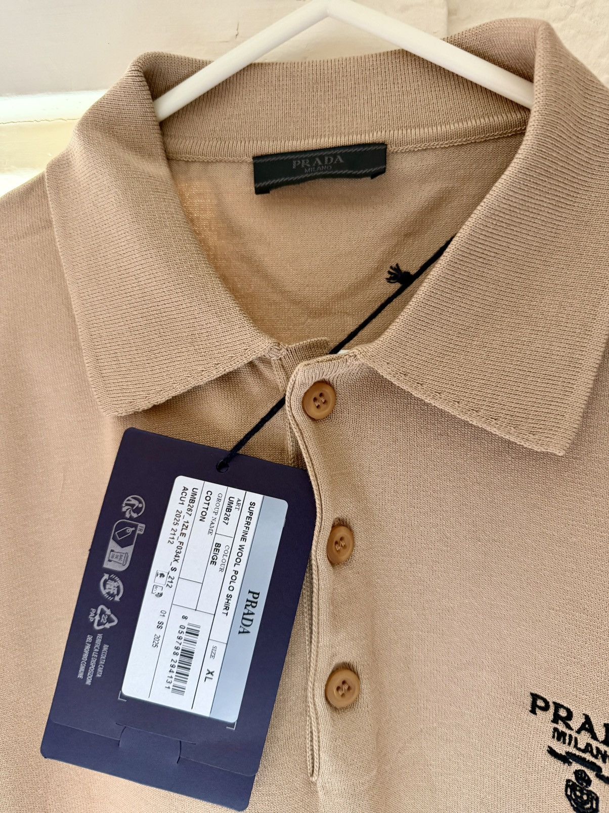 Prada × Universal Studios Prada cashmere men’s polo short Size US XL / EU 56 / 4 - 6 Thumbnail