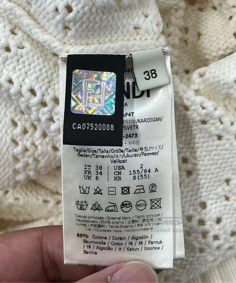 Fendi Fendi Cream White All-Over FF Cardigan Sweater Size XS / US 0-2 / IT 36-38 - 4 Thumbnail