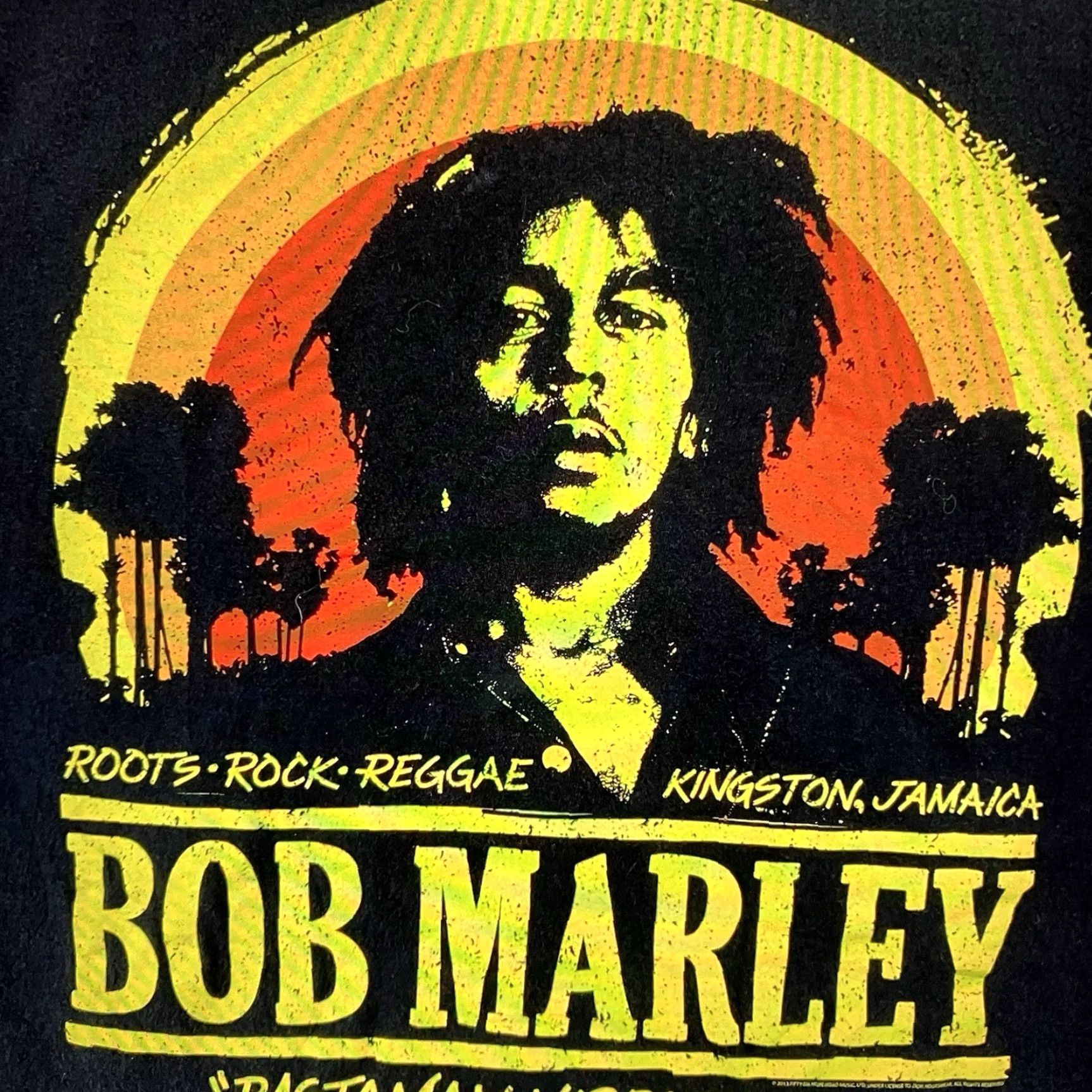 Vintage Bob Marley T-Shirt Mens XL Reggae Zion Rootswear Blue Graphic Print 90s Beach Music Size US XL / EU 56 / 4 - 3 Thumbnail