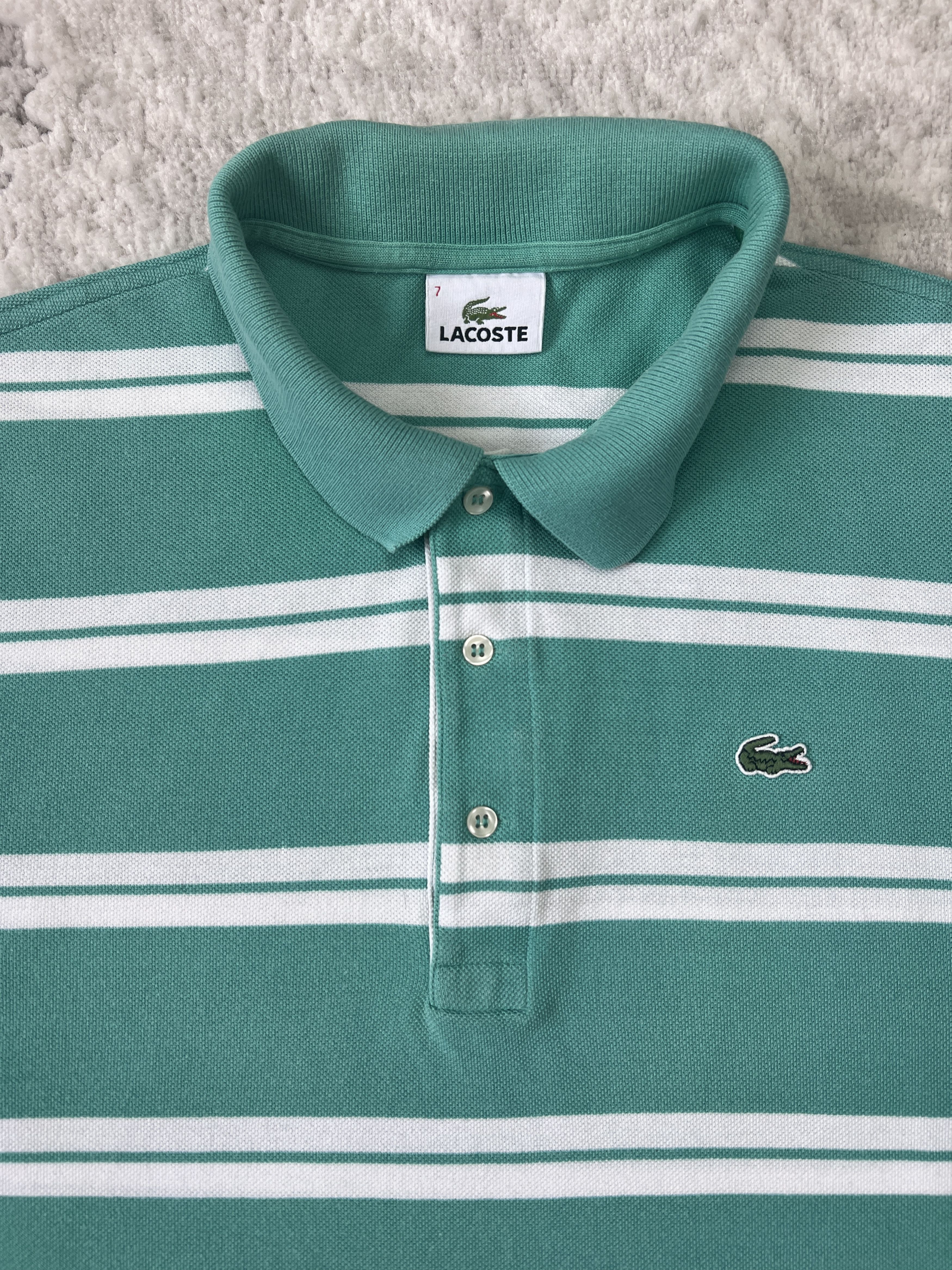 Lacoste × Vintage Vintage Lacoste Striped Polo Shirt Devanlay Size 7 Size US L / EU 52-54 / 3 - 2 Thumbnail
