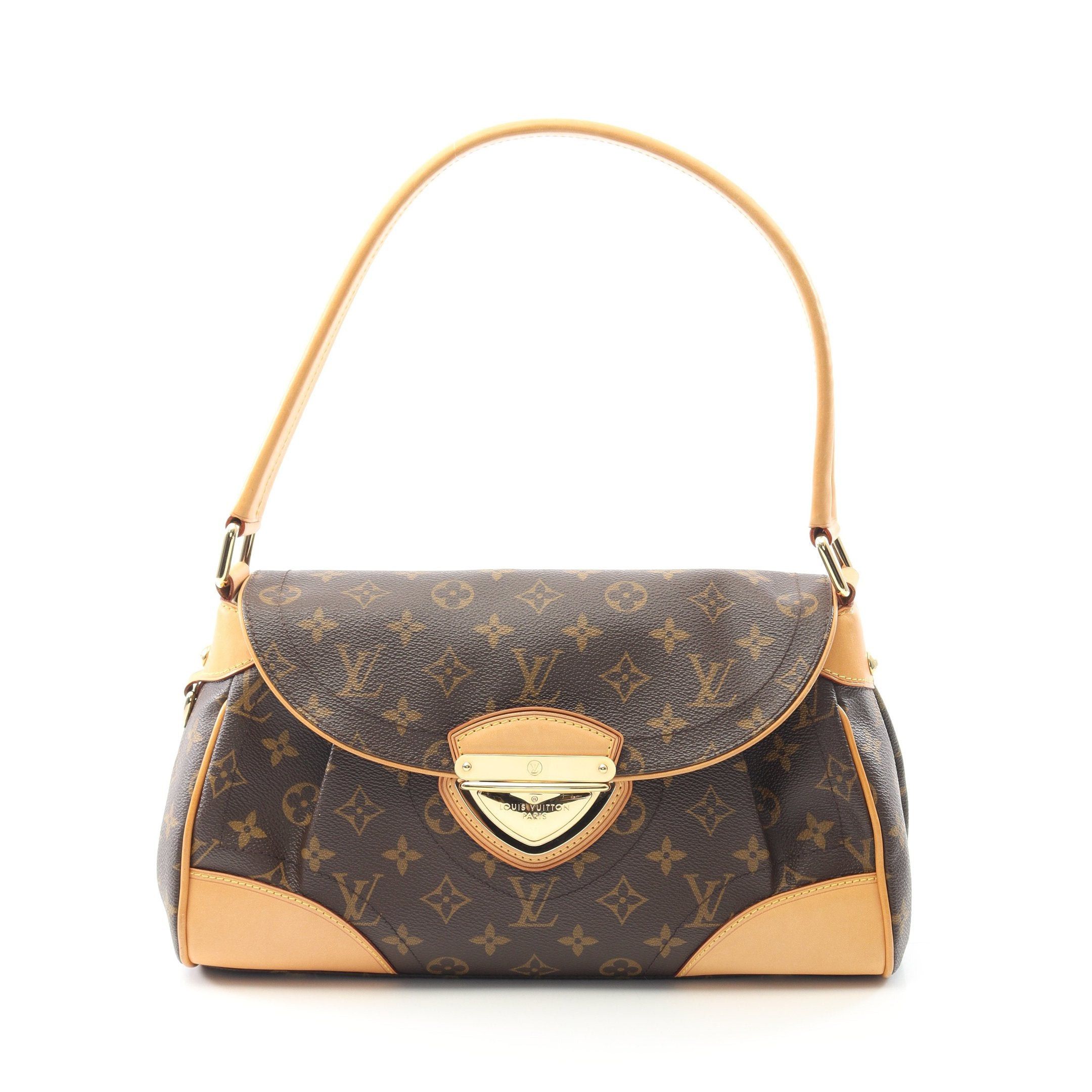 Louis Vuitton Beverly Mm Monogram Shoulder Bag Leather Brown, Women's