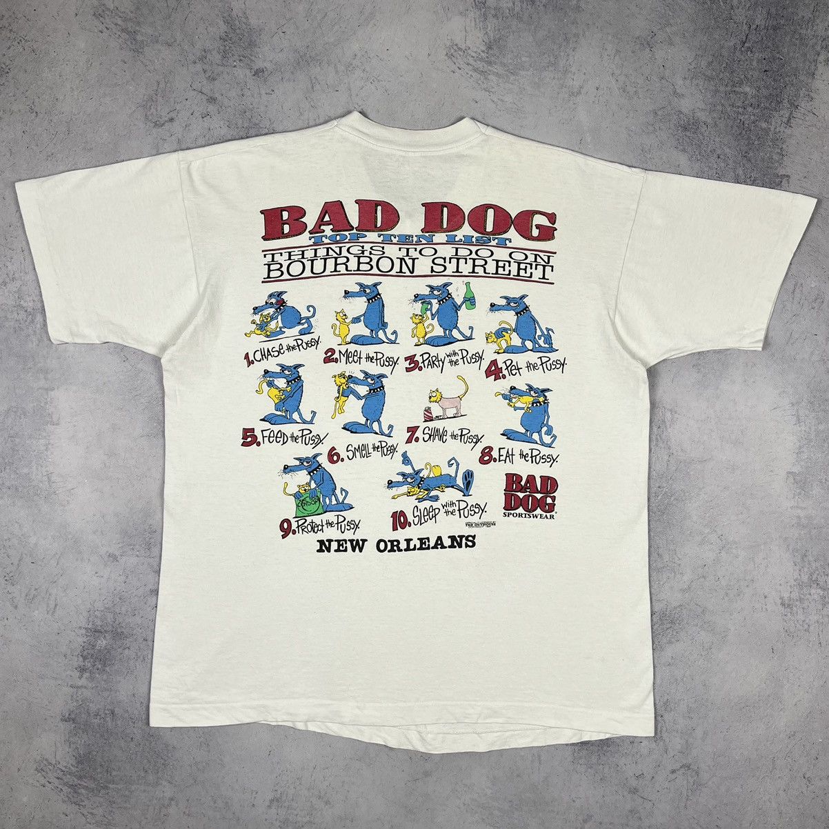 Vintage Vintage Bad Dog Top Ten List y2k humor tee 1994 Size US L / EU 52-54 / 3 - 2 Thumbnail