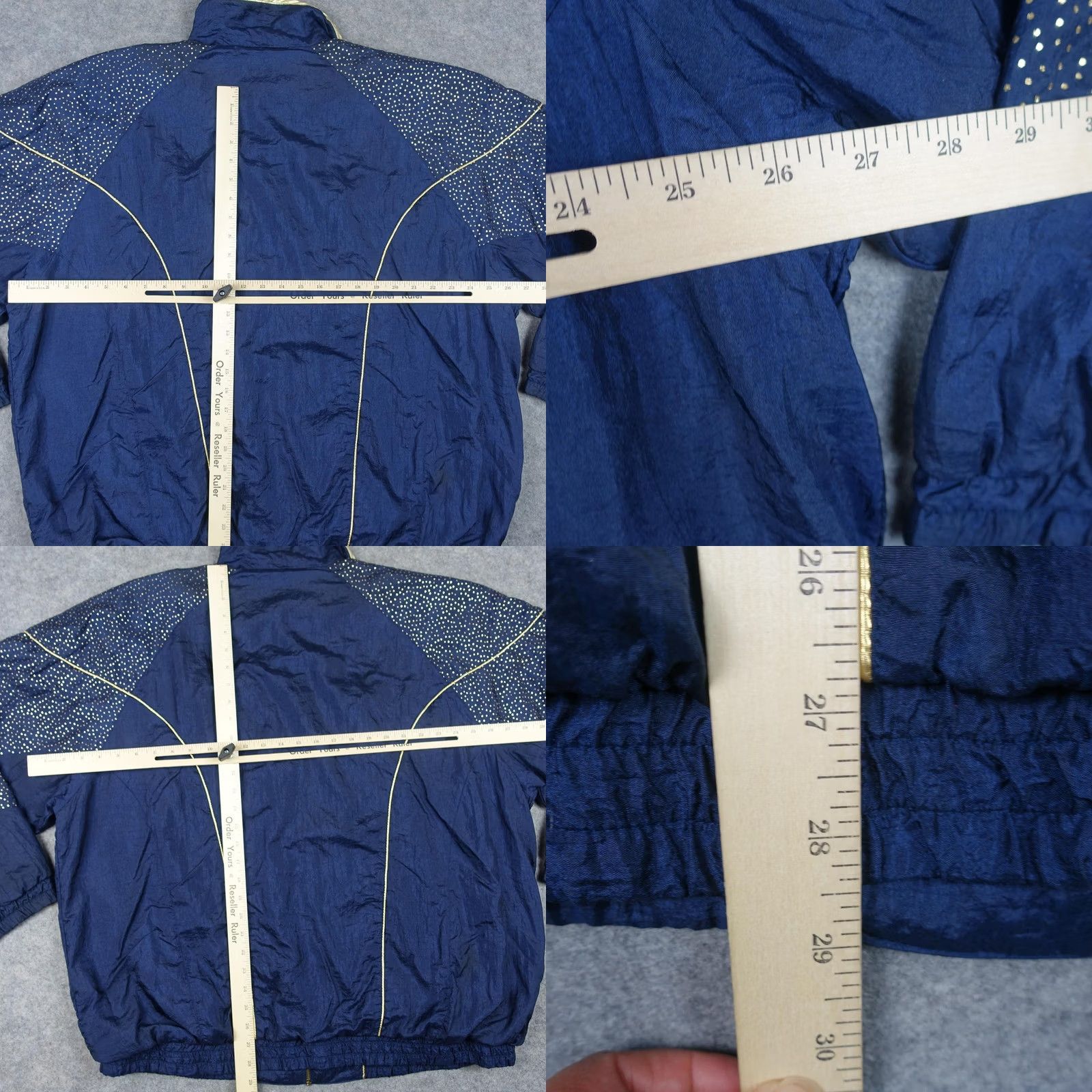 Vintage VINTAGE Active Frontier Windbreaker Jacket Womens L Navy Gold Polka Dot 90s Windbreaker Jacket Womens L Navy Gold Polka Dot 90s Size L / US 10 / IT 46 - 9 Thumbnail