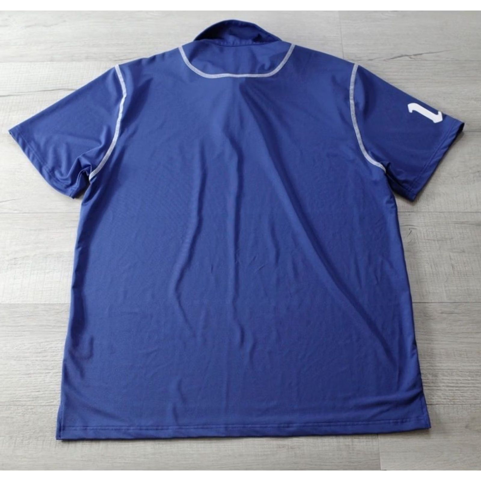 Vintage Tattoo Golf Polo Mens XL Short Sleeve 1/4 Zip Skull Logo Performance Blue Size US XL / EU 56 / 4 - 2 Thumbnail
